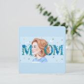 Carte Maman aux fleurs bleues (Debout devant)