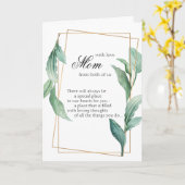 Carte Maman avec Love Green et Gold Tropical Feuilles (Fleur jaune)