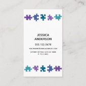 Carte maman avec pièces de puzzle Turquoises, viol (Dos)