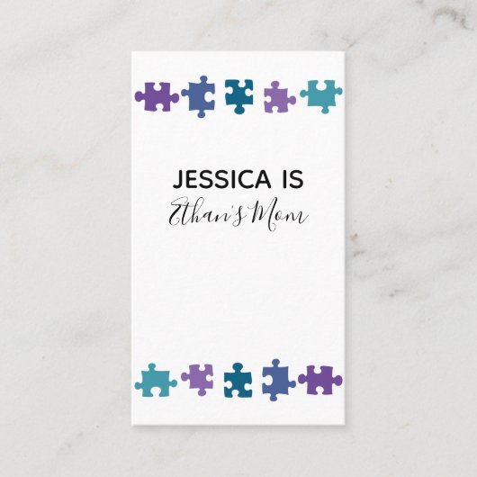 Carte maman avec pièces de puzzle Turquoises, viol (Devant)