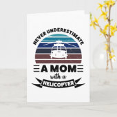 Carte Maman avec un hélicoptère Cadeau drôle Maman Femme (Fleur jaune)