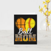 Carte Maman Basket-ball Cœur Maman Softball Léopard Mère (Fleur jaune)