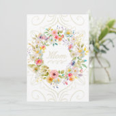 Carte Maman - Belle carte de couronnes florales (Debout devant)