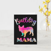 Carte Maman Bouledogue  (Fleur jaune)