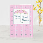 Carte Maman, Bridal Shower Pink Umbrella (Fleur jaune)