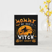 Carte Maman By Day Sorcière By Night Amusant Famille Hal (Fleur jaune)