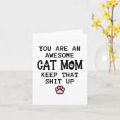 Carte Maman chat (Fleur jaune)