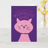 Carte Maman Chat Féérique (Fleur jaune)