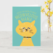 Carte Maman Chat Magnifique (Fleur jaune)