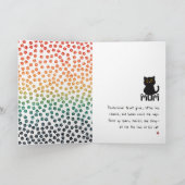 Carte Maman Chat Noir Simple Retro Coucher de Soleil Drô (Intérieur)