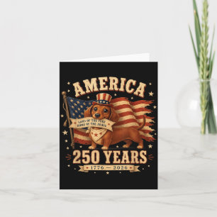 Carte Maman chien teckel patriotique États-Unis 250 ans 