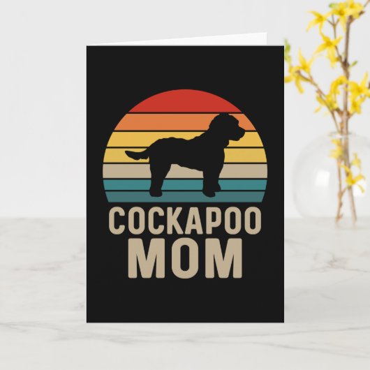 Carte Maman Cockapoo (Fleur jaune)