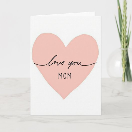 Carte Maman Cœur Pastel Doux (Devant)