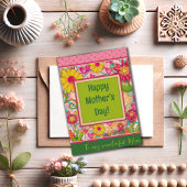 Carte Maman Coeurs floraux Plutôt unique fête des mères