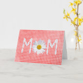 Carte Maman Daisy sur en vichy rouge et blanc (Fleur jaune)