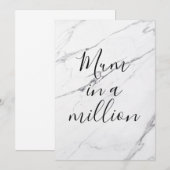 Carte Maman dans un million | Fête des mères du Marbre b (Devant / Derrière)