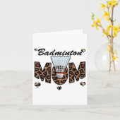 Carte Maman de badminton léopard Drôle de maman de badmi (Fleur jaune)