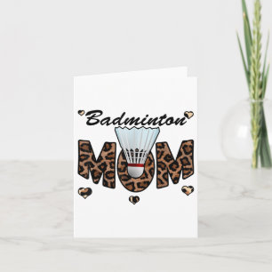 Carte Maman de badminton léopard Drôle de maman de badmi