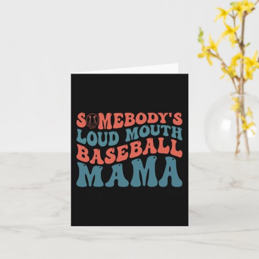 Carte Maman de baseball grande gueule  (Fleur jaune)