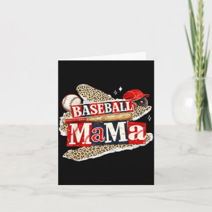 Carte Maman de baseball léopard jour de match saison de