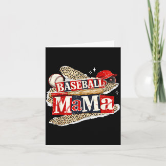 Carte Maman de baseball léopard jour de match saison de