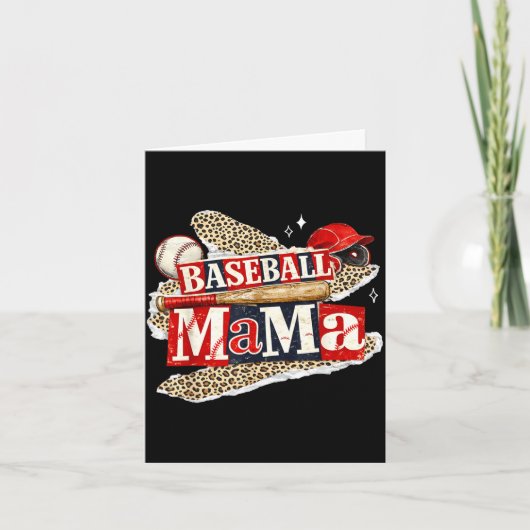 Carte Maman de baseball léopard jour de match saison de (Devant)