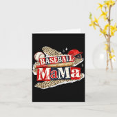 Carte Maman de baseball léopard jour de match saison de (Fleur jaune)