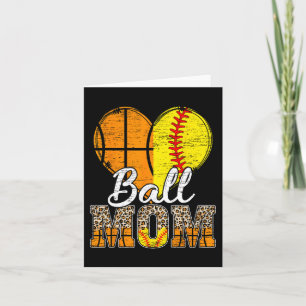 Carte Maman de basketball Cœur Maman de softball Mère lé