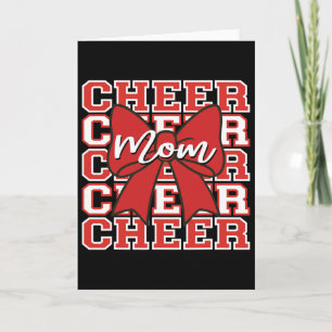 Carte Maman de cheerleading Jour de match Rouge Bow Chee