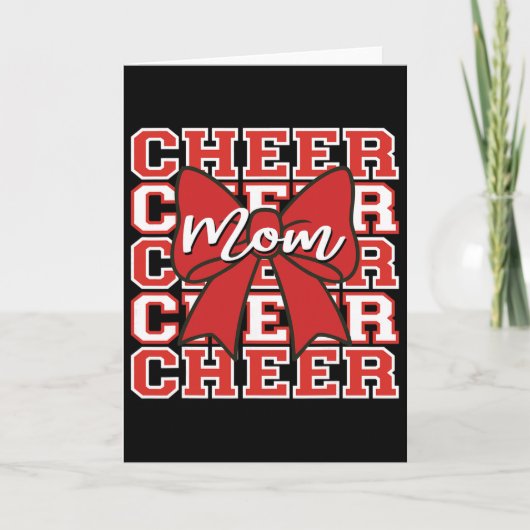 Carte Maman de cheerleading Jour de match Rouge Bow Chee (Devant)