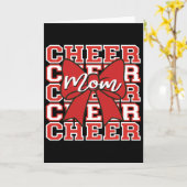 Carte Maman de cheerleading Jour de match Rouge Bow Chee (Fleur jaune)