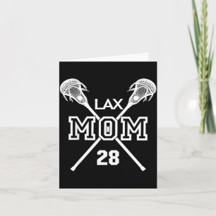 Carte Maman de crosse lacrosse fière d'amour #28 joueur