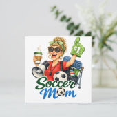 Carte Maman de foot drôle  (Debout devant)