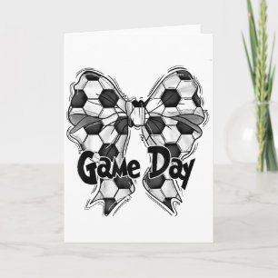 Carte Maman de foot du jour de jeu de foot à nœud coquet