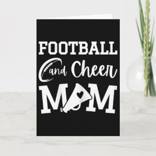 Carte Maman de foot et de cheer bleu royal de Cheerleadi