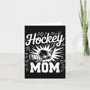 Carte Maman de hockey cœur famille fête des mères amateu