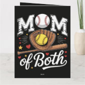 Carte Maman de jour de match de baseball et softball (Dos)