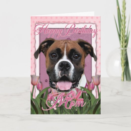 Carte Maman de joyeux anniversaire - boxeur - Vindy (Devant)