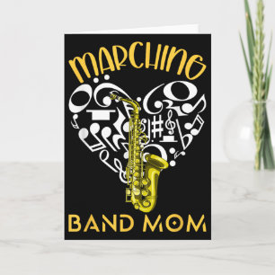 Carte Maman de la fanfare Cœur Amour Notes de musique Sa