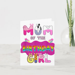 Carte Maman De L'Anniversaire Fille Famille Pig Party Dé