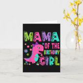 Carte Maman De L'Anniversaire Fille Saurus Rex Dinosaur (Fleur jaune)