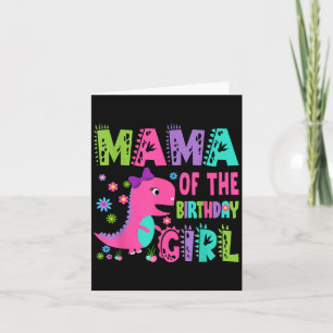 Carte Maman De L'Anniversaire Fille Saurus Rex Dinosaur