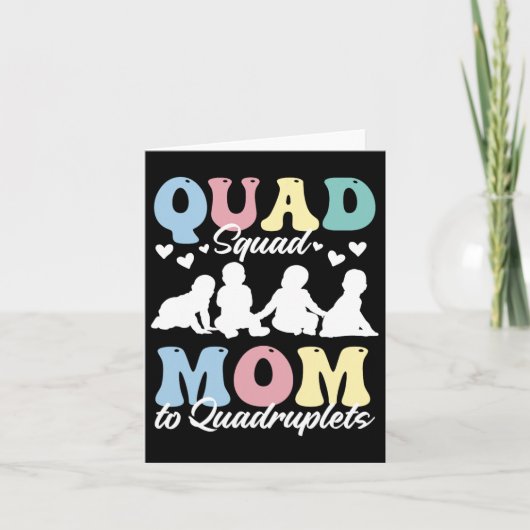 Carte Maman De Quad Squad À Quadruplets Mami Mama Maman  (Devant)