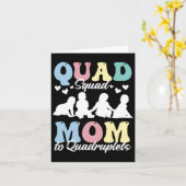 Carte Maman De Quad Squad À Quadruplets Mami Mama Maman  (Fleur jaune)
