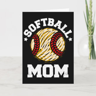 Carte Maman de softball en détresse vintage drôle journé