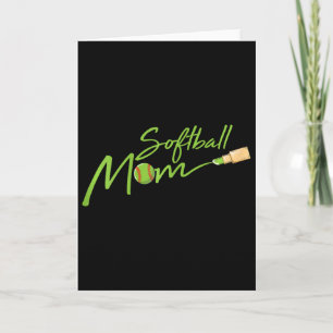 Carte Maman de softball Fan de sport cool Joueuse Maman