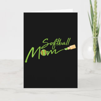 Carte Maman de softball Fan de sport cool Joueuse Maman