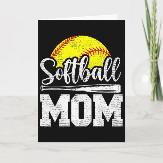 Carte Maman de softball Joueuse de softball Jour de matc (Devant)
