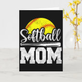 Carte Maman de softball Joueuse de softball Jour de matc (Fleur jaune)