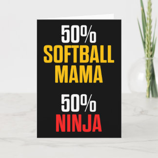 Carte Maman de softball Maman fière Joueuse d'équipe _1